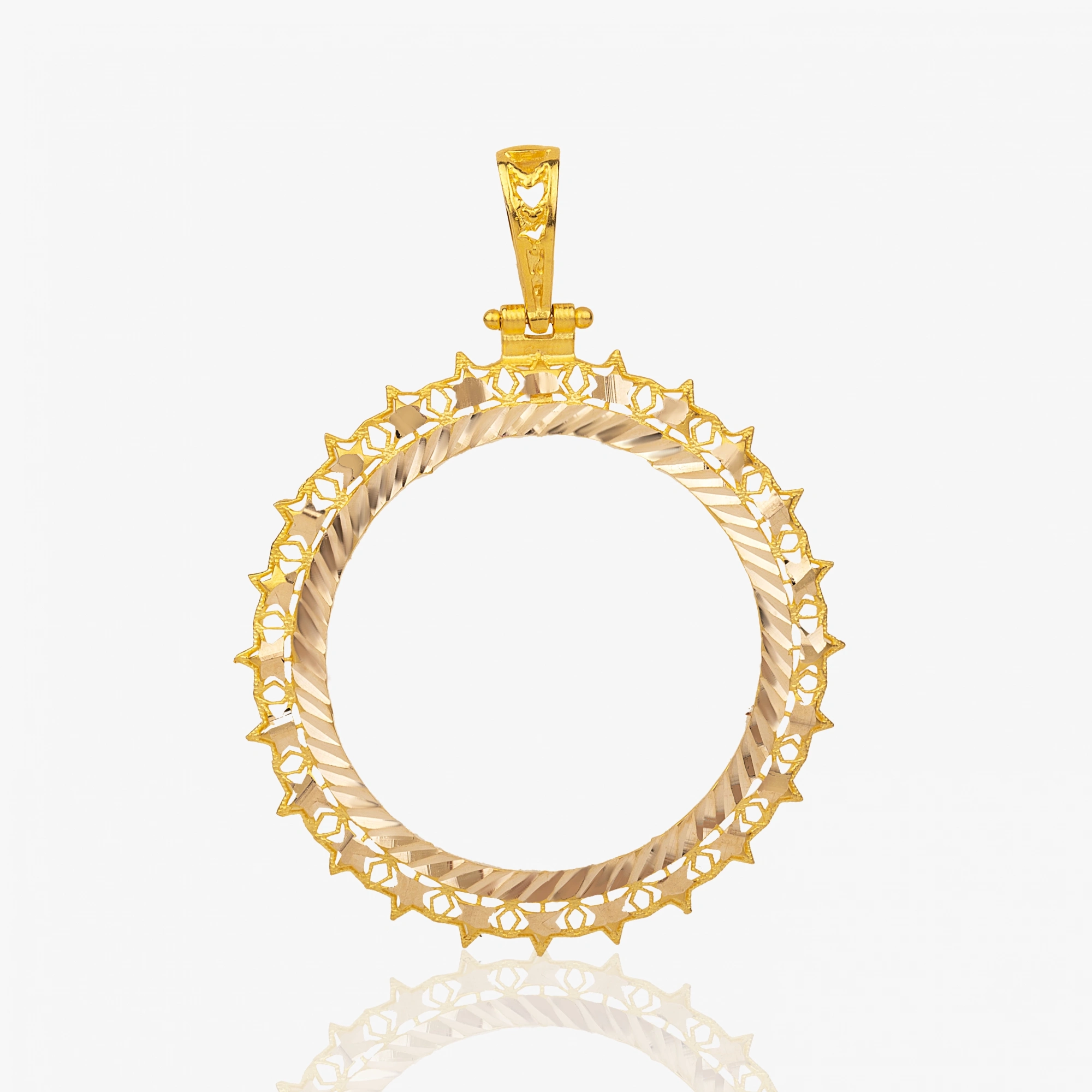 Yıldız Desenli 14 Ayar Tam Altın Çerçeve