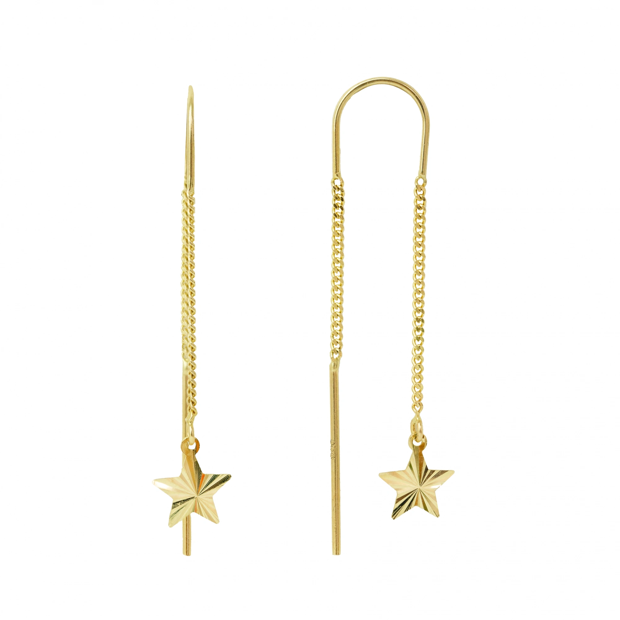 Yıldız Model 14 Ayar Sallantılı Altın Küpe