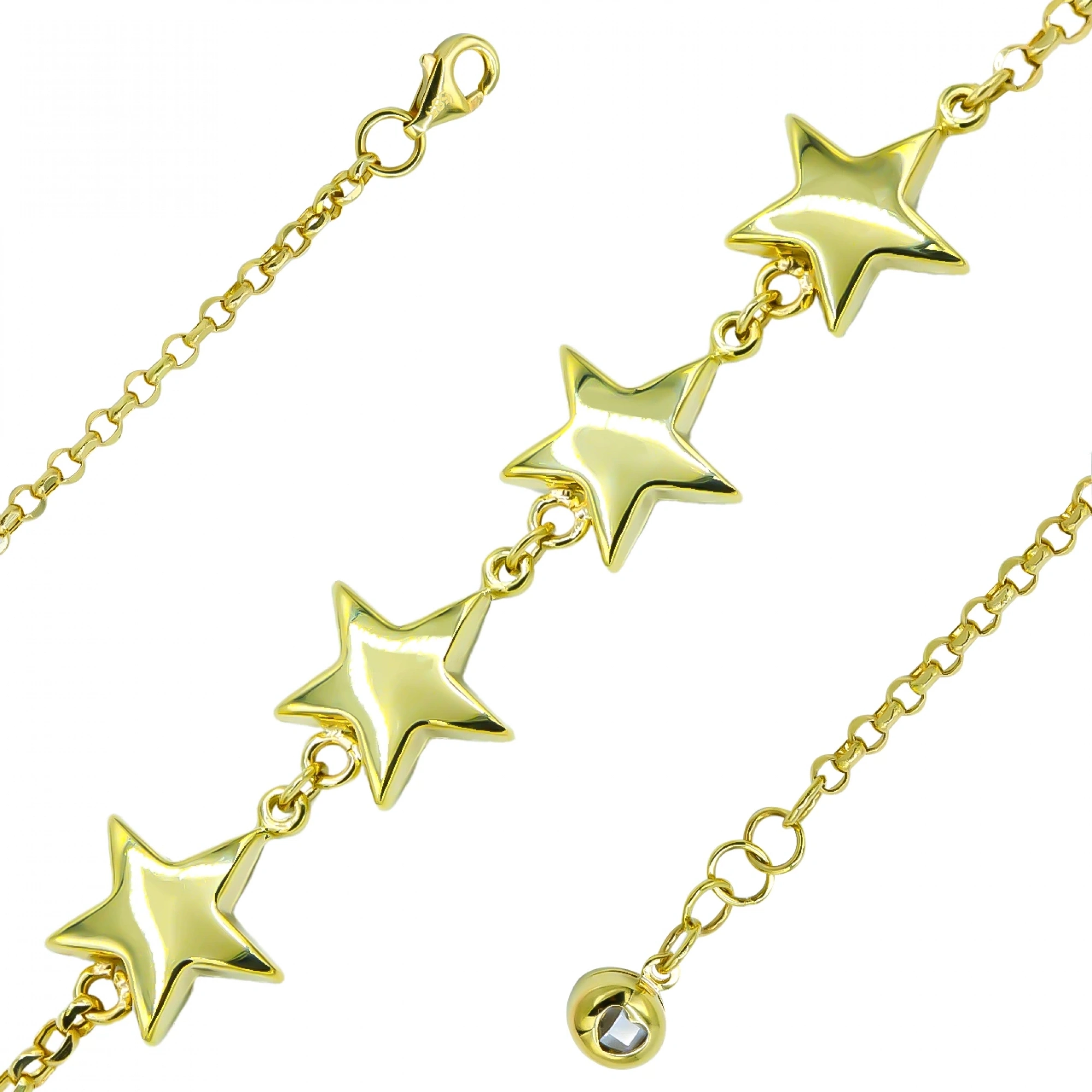 Yıldızlı 14 Ayar Altın Bileklik