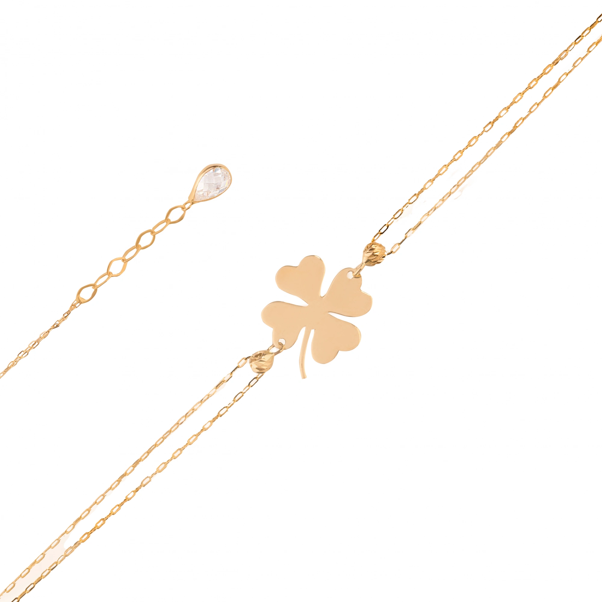 Yonca Figürlü 14 Ayar Altın Bileklik