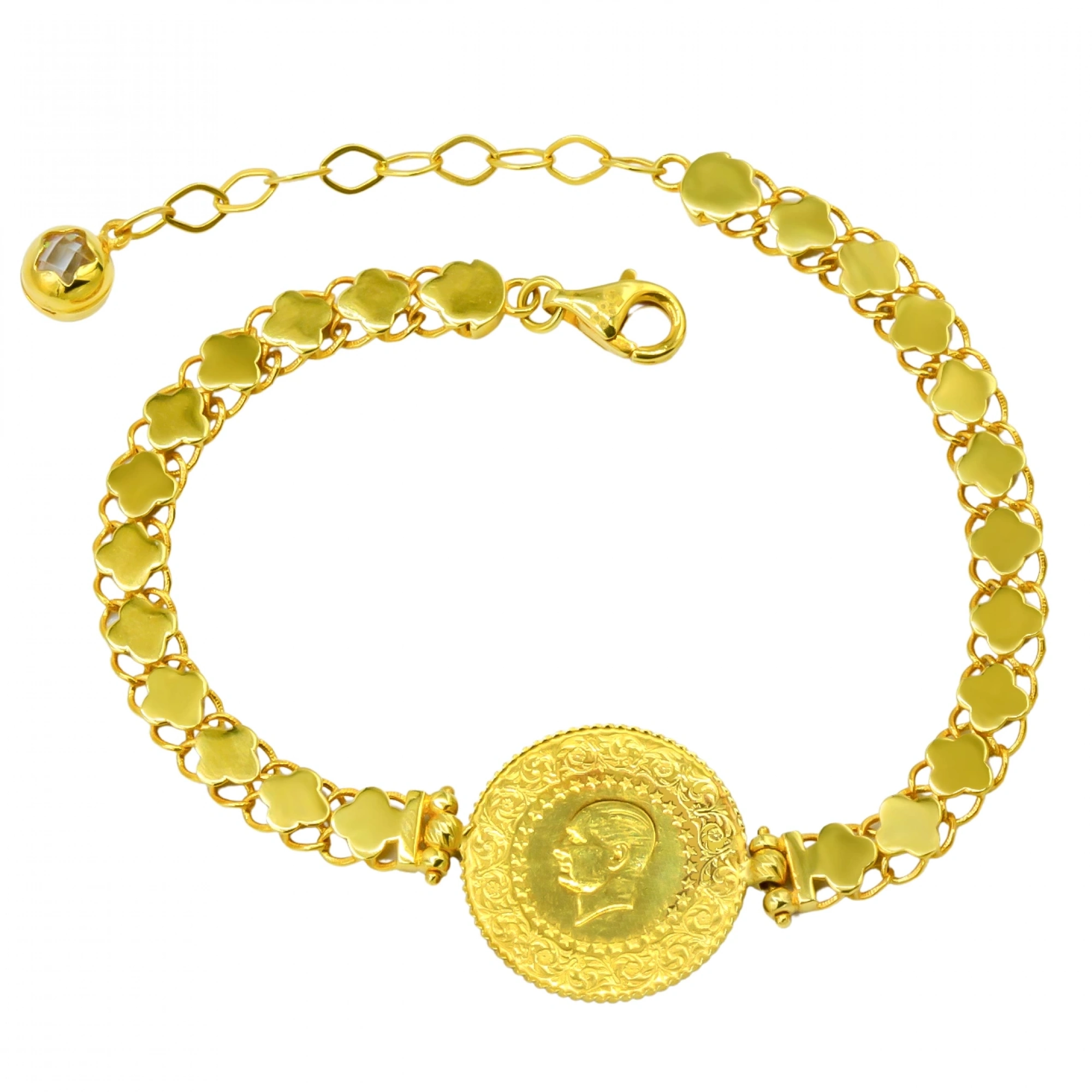 Yonca Sıralı 14 Ayar Çeyrek Altın Bileklik