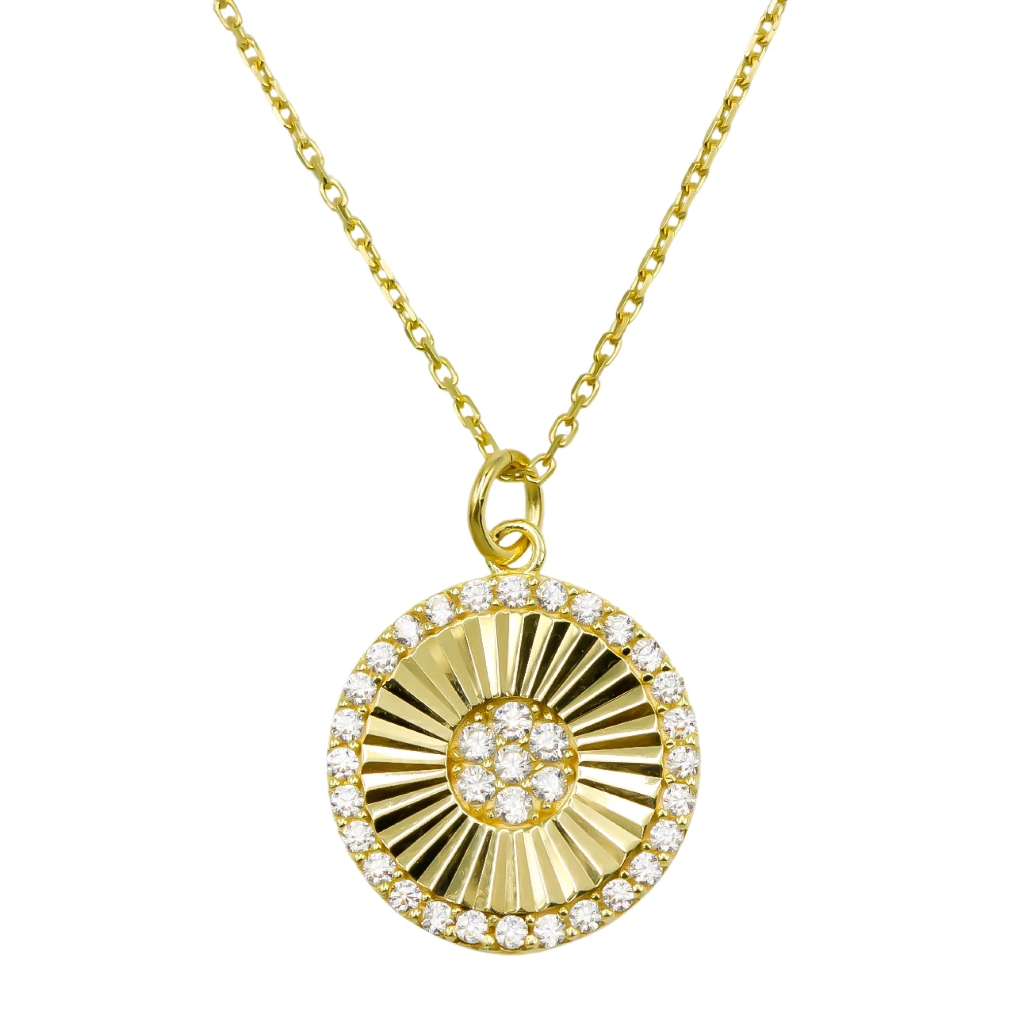 Çiçek Desenli 8 Ayar Altın Kolye