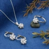 14 Ayar Beyaz Altın Lotus Mini Set