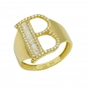 B Harfli 8 Ayar Altın Yüzük