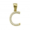 C Harfi 14 Ayar Altın Kolye Ucu