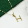 H Harfi 14 Ayar Altın Kolye Ucu