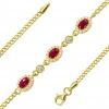 Kırmızı Taşlı 14 Ayar Altın Bileklik