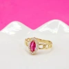 Kırmızı Taşlı Gurmet 14 Ayar Altın Yüzük
