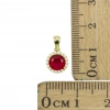 Kırmızı Yuvarlak Taşlı 14 Ayar Altın Kolye Ucu