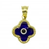 Lacivert Gözlü 14 Ayar Altın Kolye Ucu