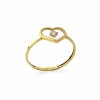 Minimal Taş Detaylı Kalp 8 Ayar Altın Yüzük