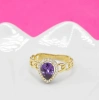 Mor Taşlı Gurmet 14 Ayar Altın Yüzük