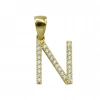 N Harfi 14 Ayar Altın Kolye Ucu