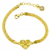 Örgü Zincir Kalpli 14 Ayar Altın Bileklik