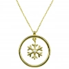 Sallantılı Kar Tanesi 8 Ayar Altın Kolye