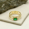 Sarmal Zümrüt Taşlı 14 Ayar Altın Yüzük