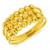 3 Sıra Dorika Kaburga 22 Ayar Altın Yüzük