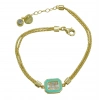 Yeşil Figürlü Baget 14 Ayar Altın Bileklik