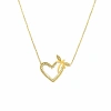Yusufçuk Detaylı Kalp 8 Ayar Altın Kolye