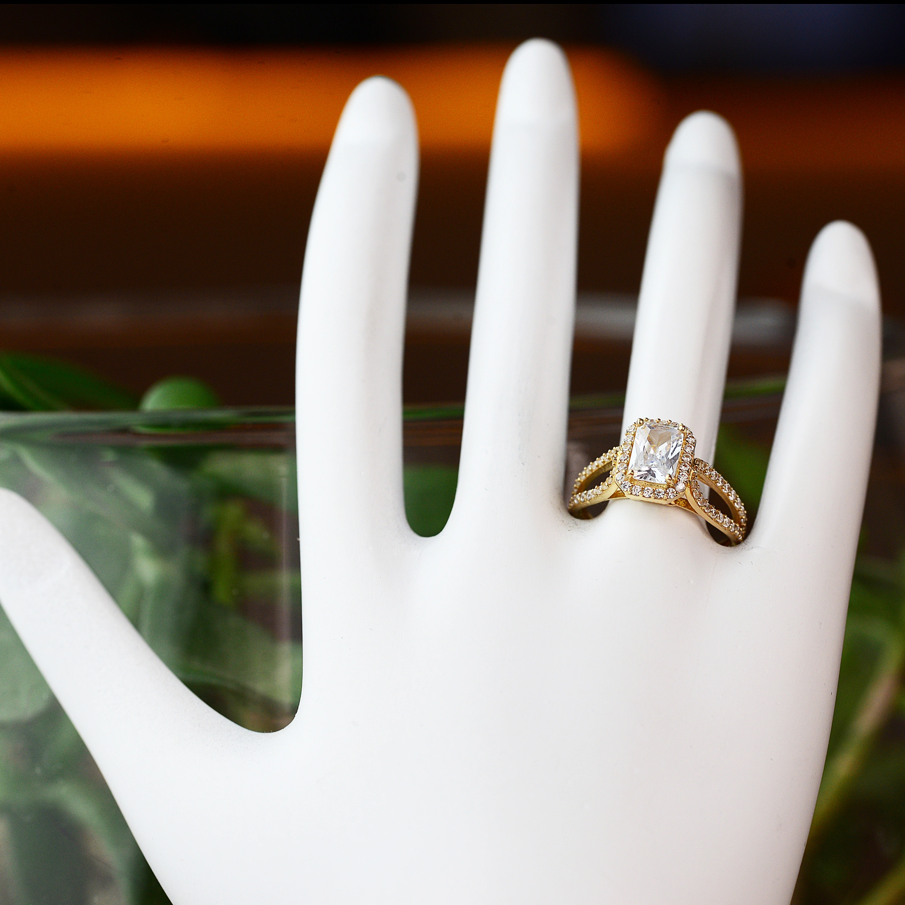 Baget Çoklu Taşlı 14 Ayar Altın Yüzük