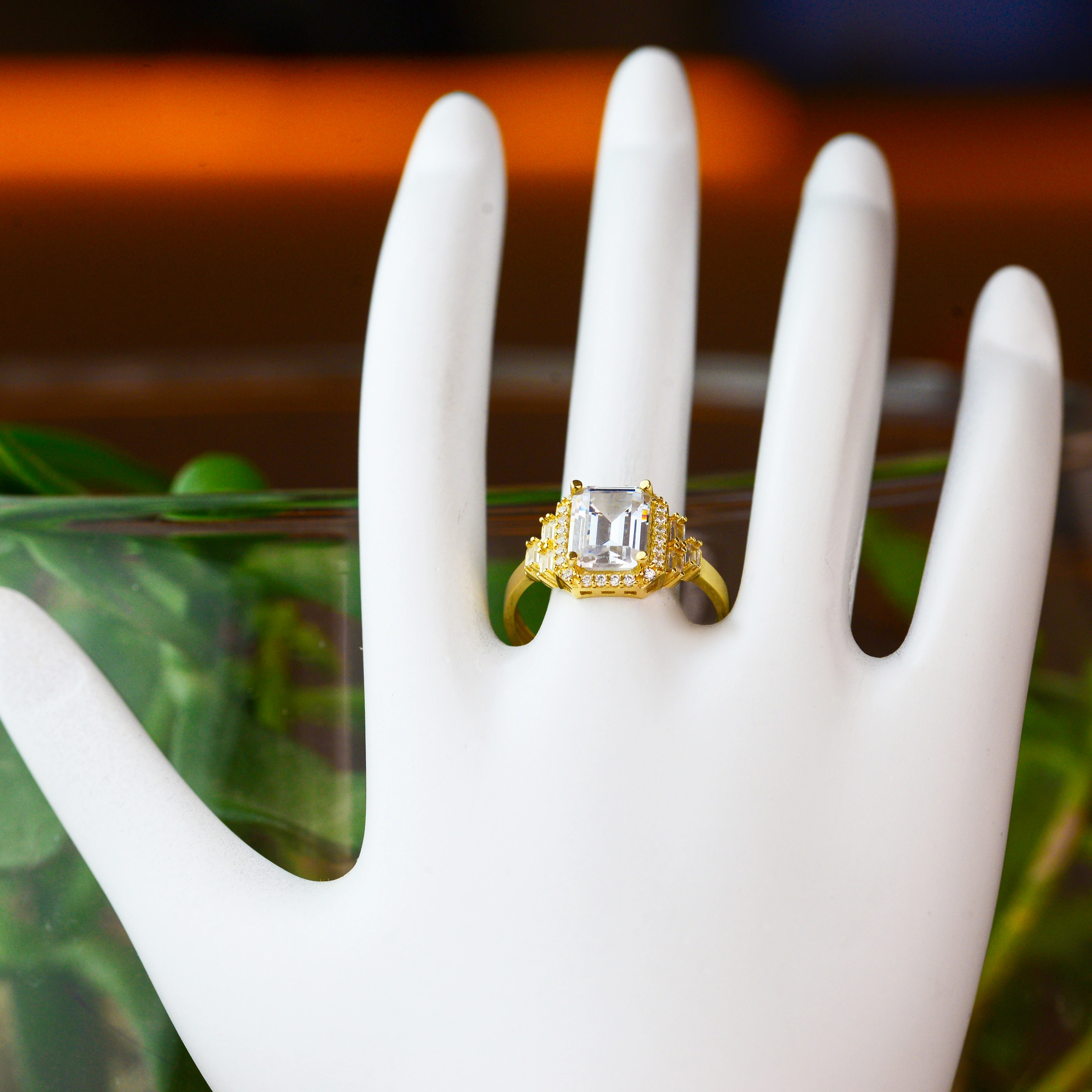 Baget Dikdörtgen Elegance 14 Ayar Altın Yüzük