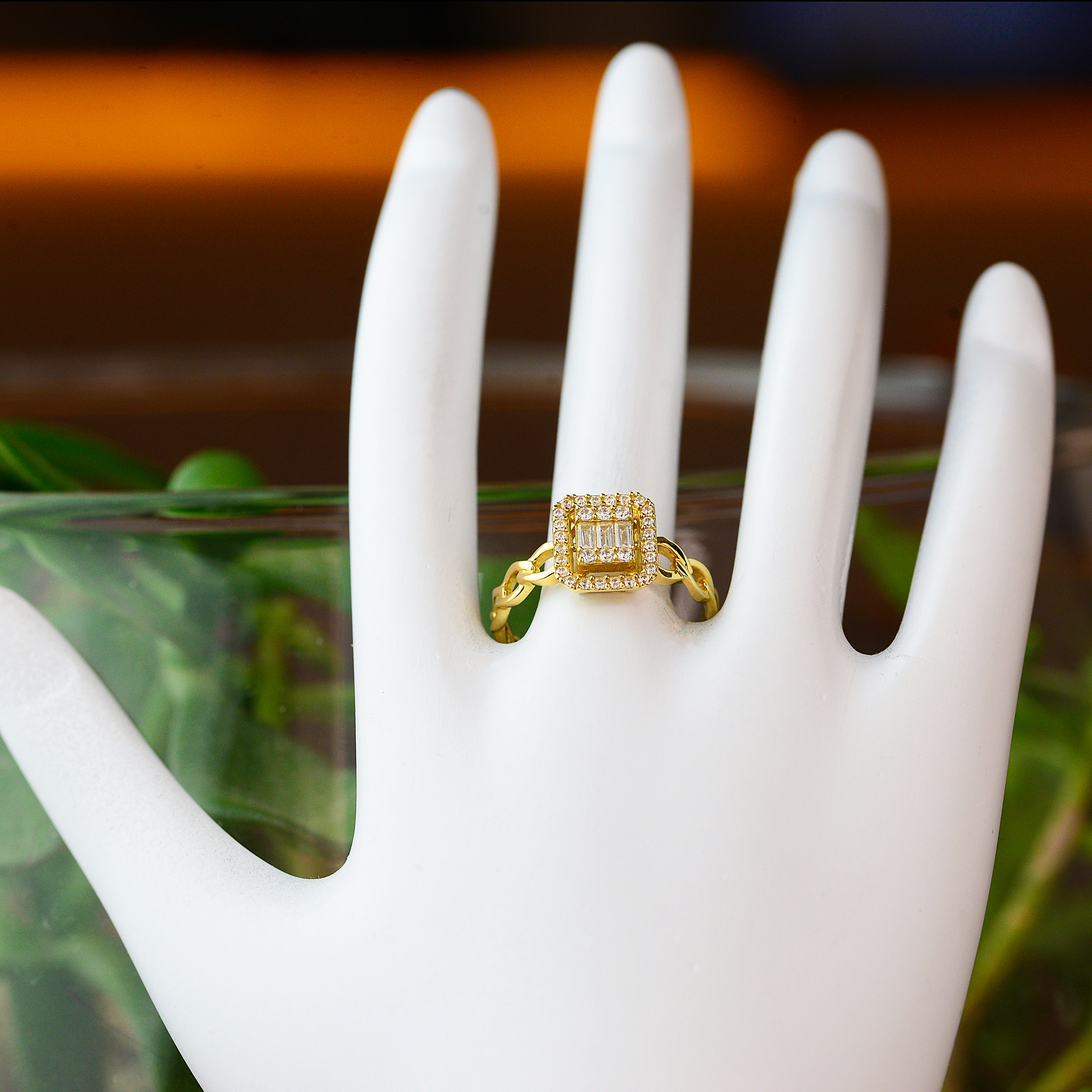 Baget Sonsuzluk Detaylı 14 Ayar Altın Yüzük