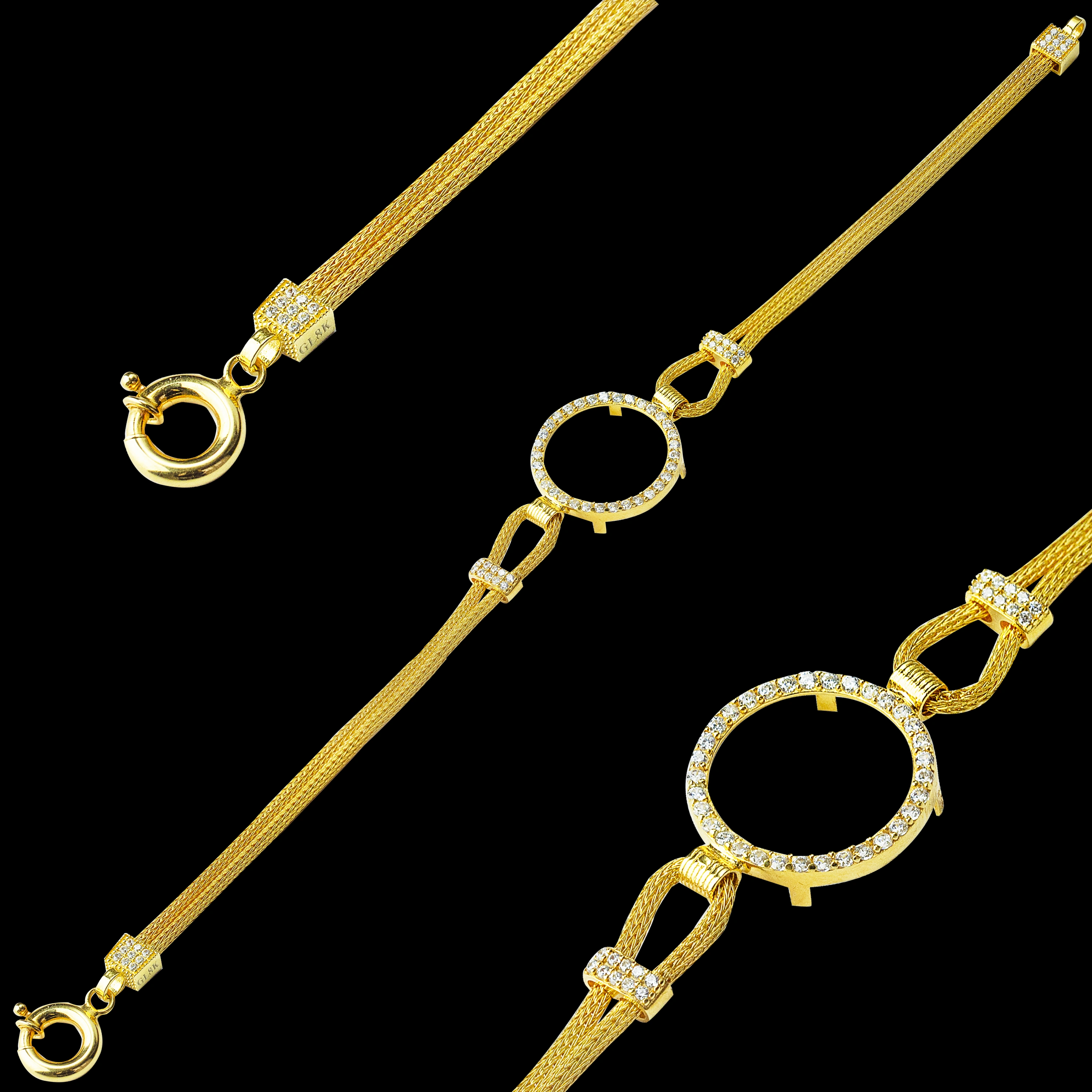 Hasır 8 Ayar Altın Çeyrekli Bileklik