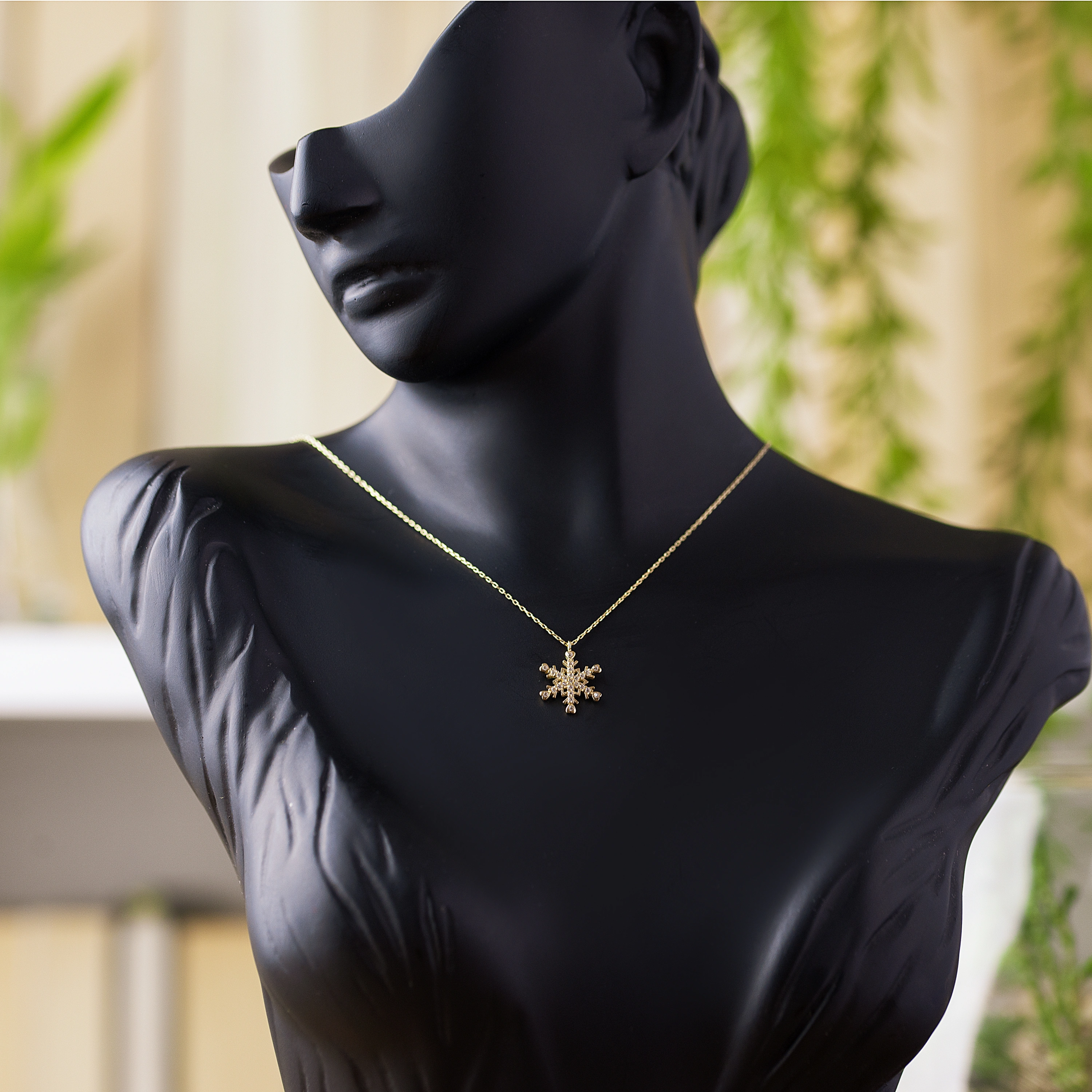 Kar Tanesi 14 Ayar Altın Kolye