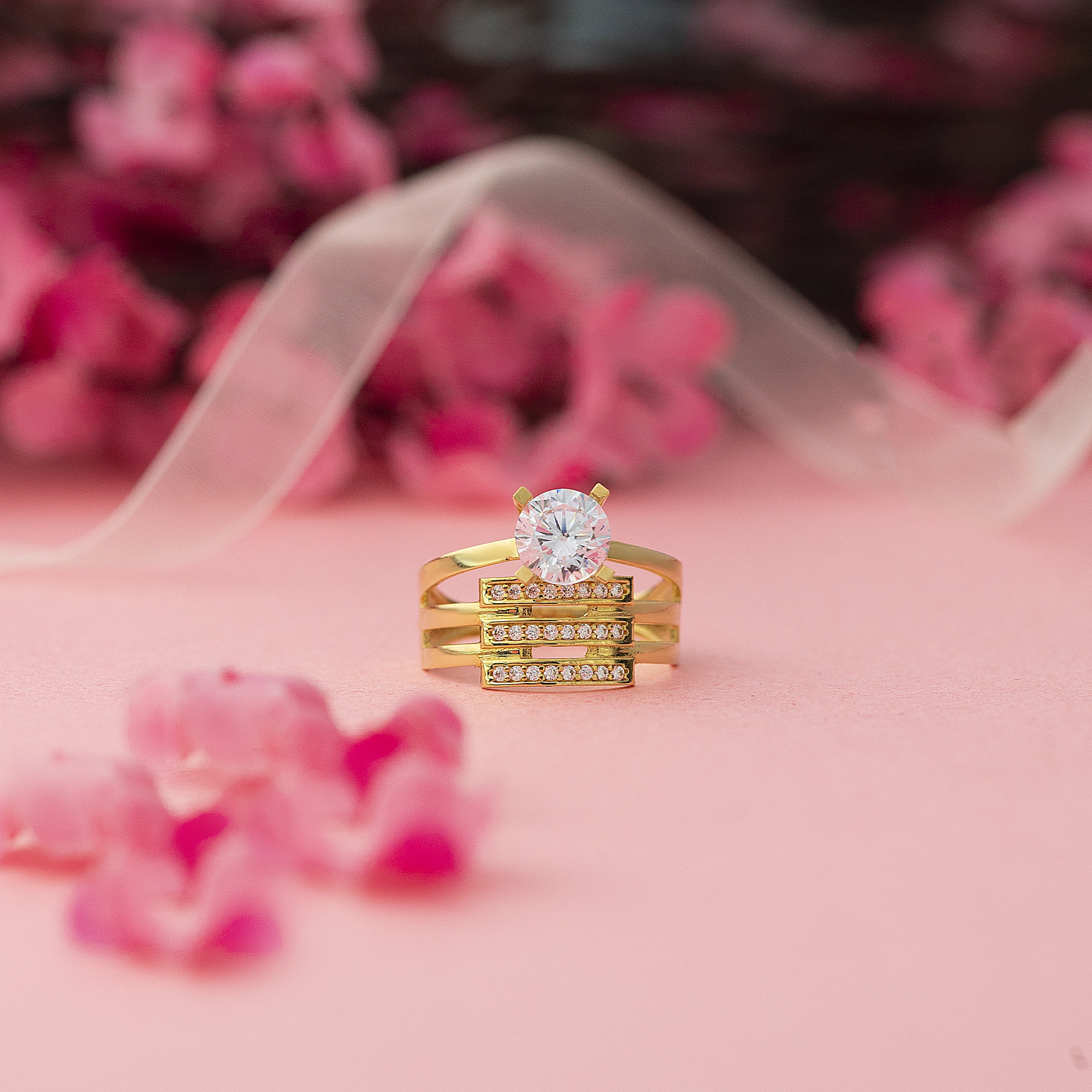 Tektaş Kaburga Kesim 14 Ayar Altın Yüzük