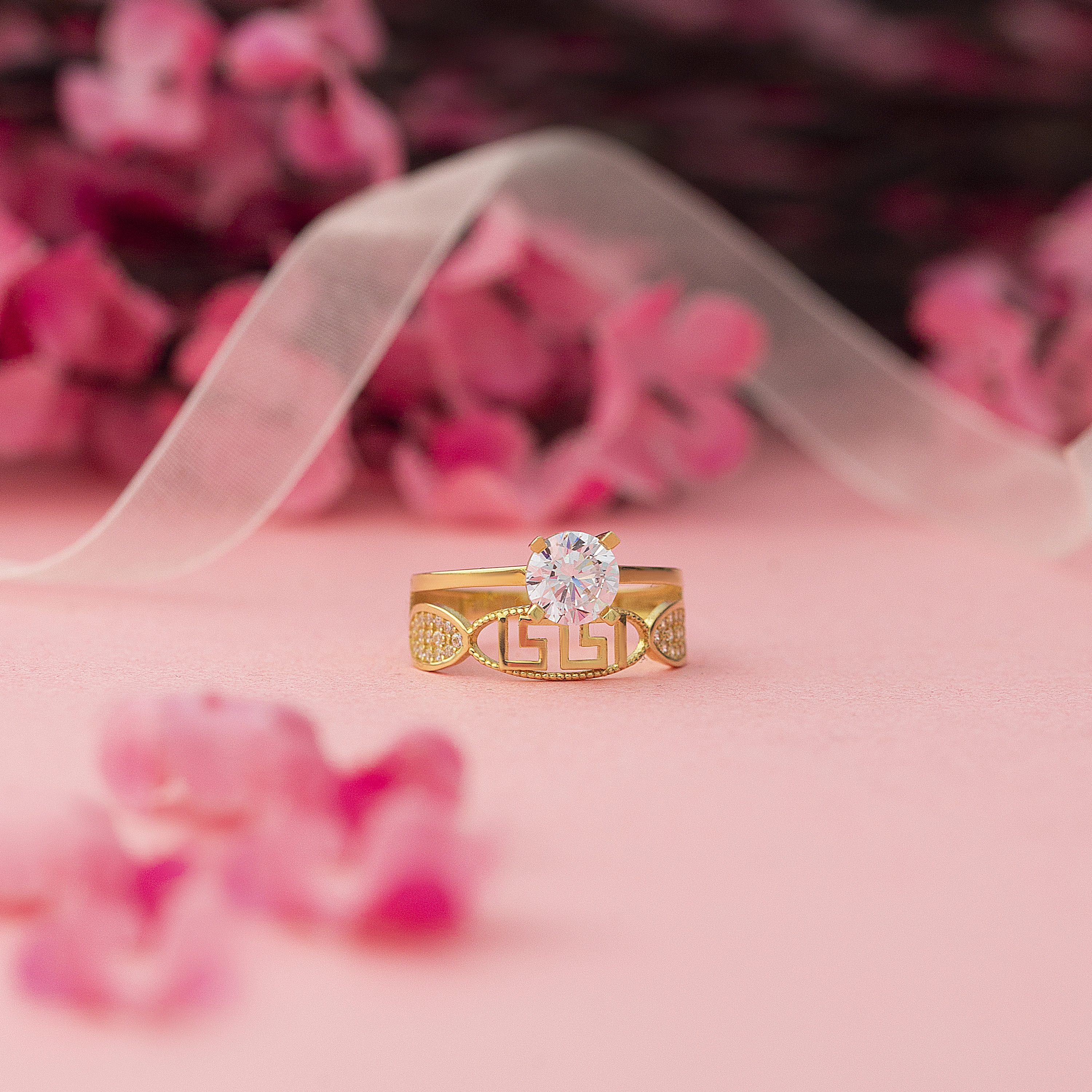 Tektaş Spiral Kesim 14 Ayar Altın Yüzük