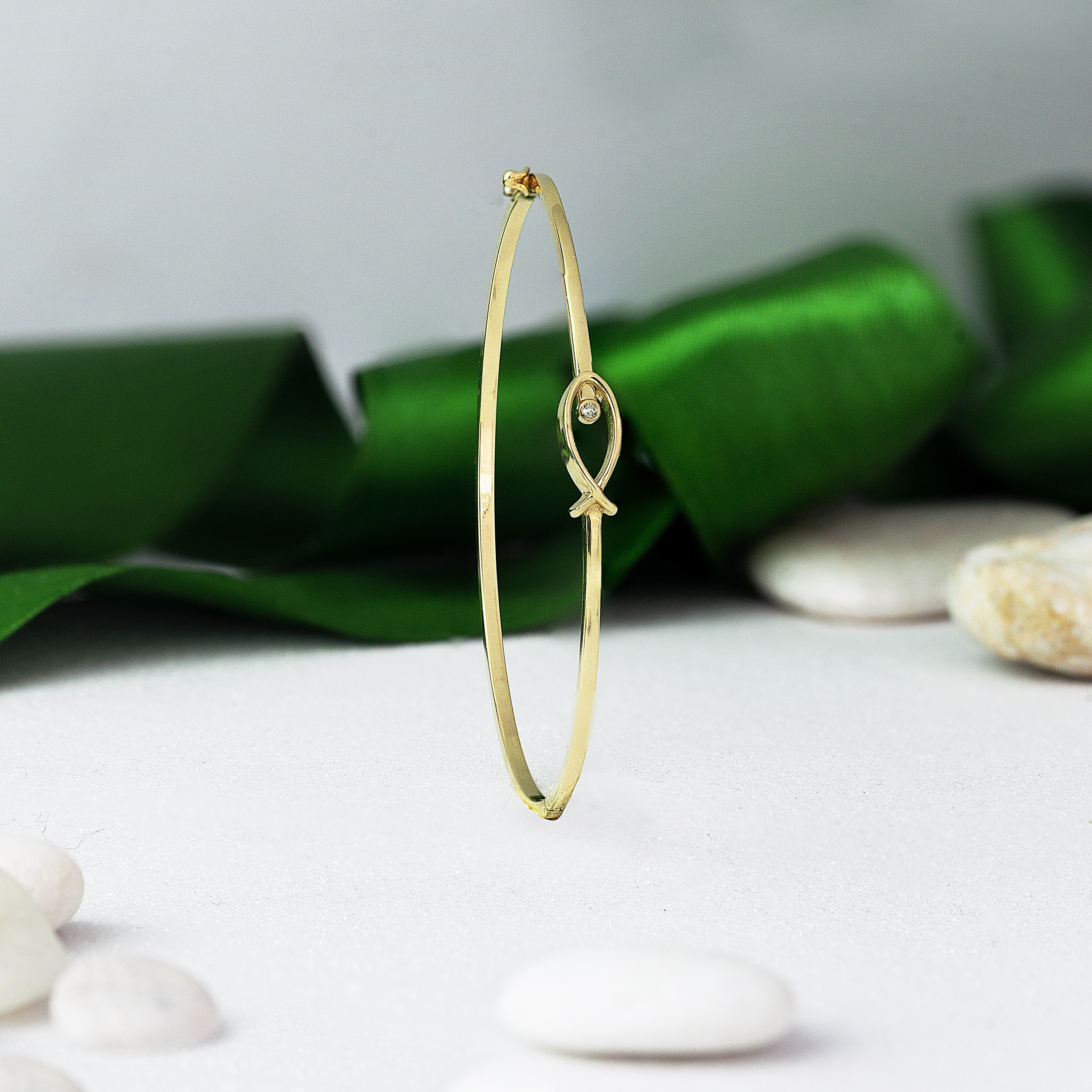 Sarmal Desenli 14 Ayar Kelepçe Bilezik