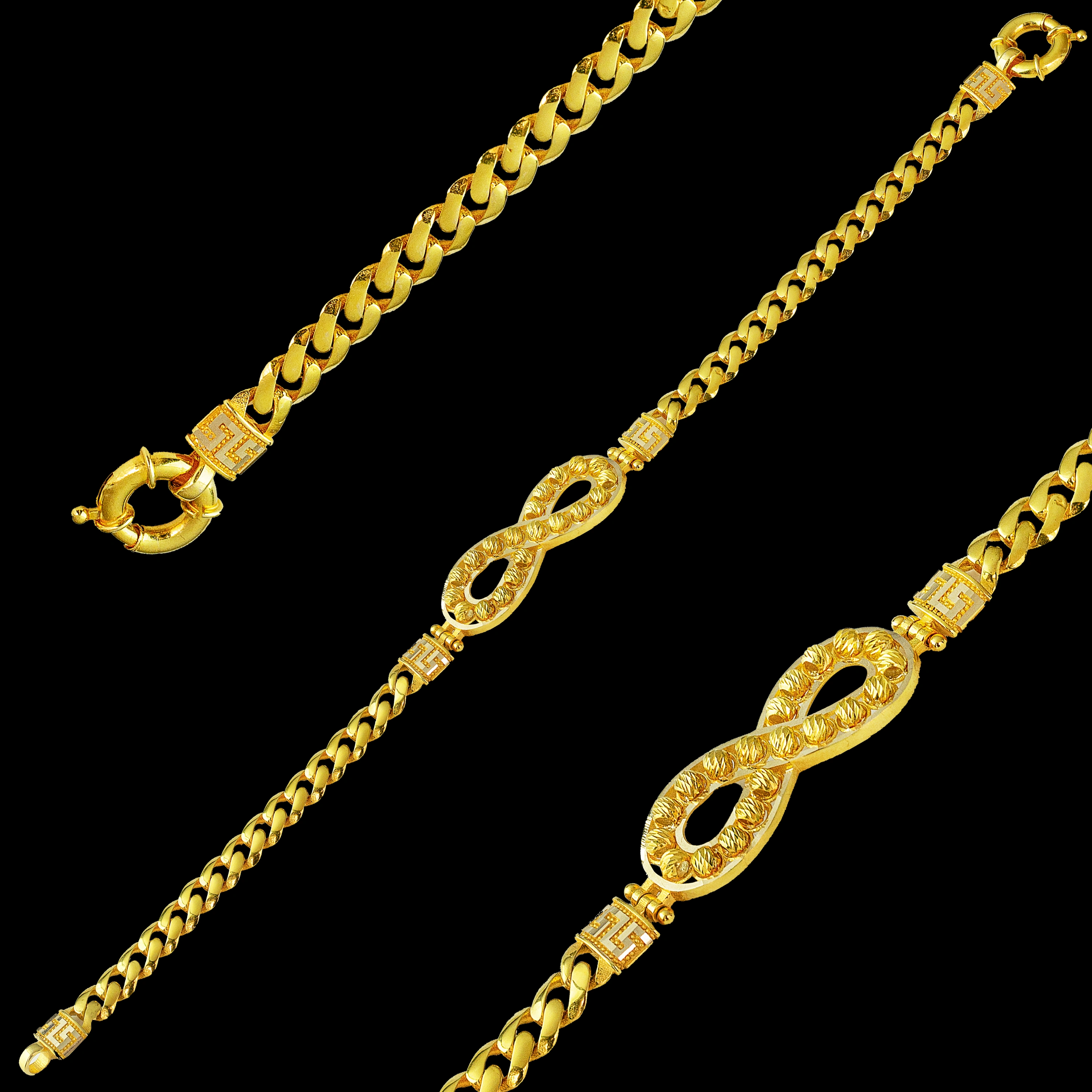 Sonsuzluk Dorika Toplu 14 Ayar Altın Bileklik