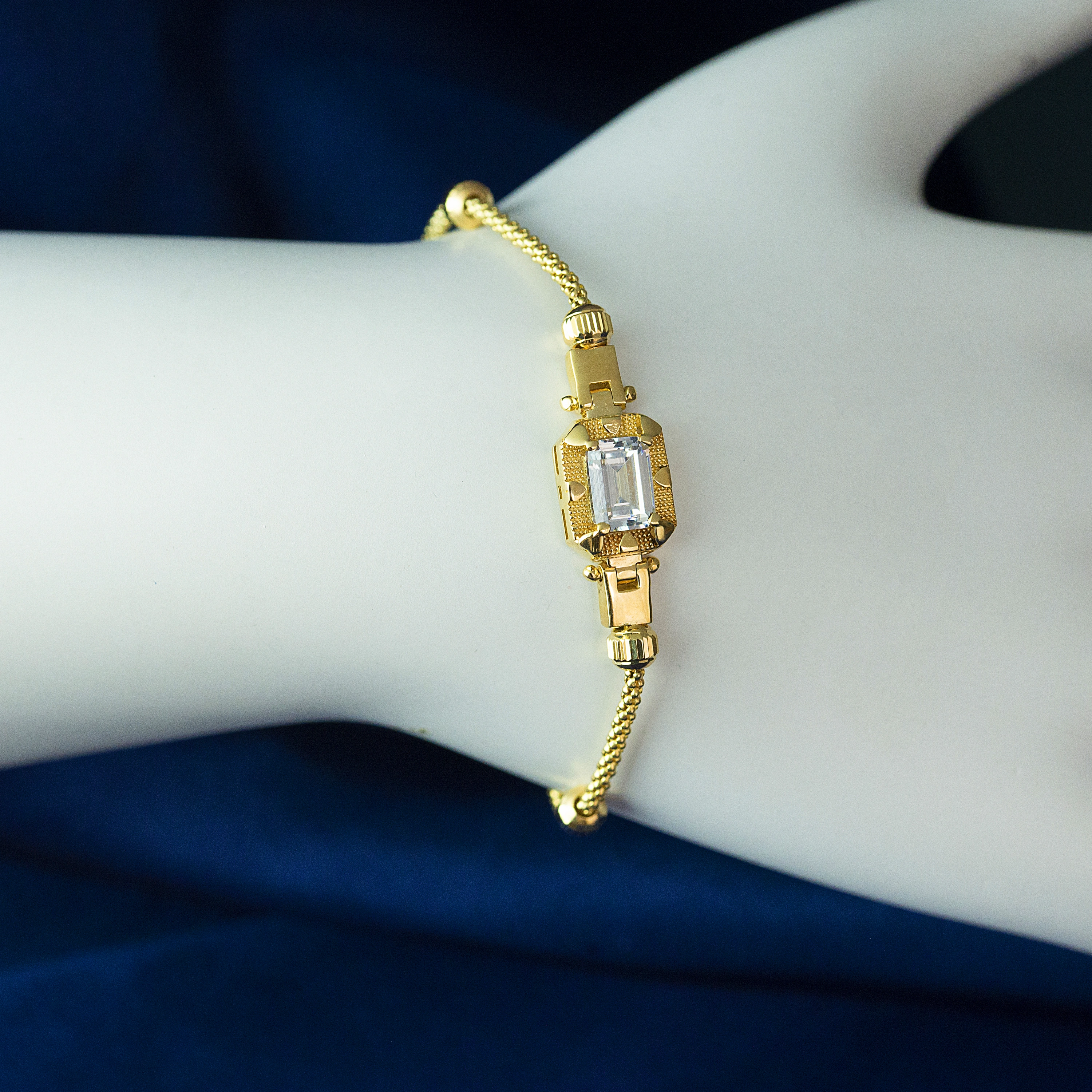 Toplu Baget Taşlı 14 Ayar Bileklik