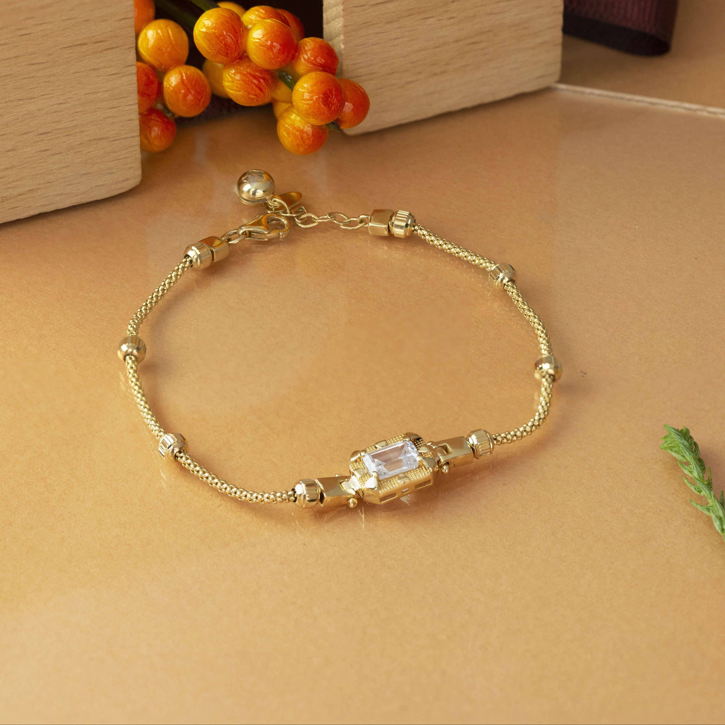 Toplu Baget Taşlı 14 Ayar Bileklik