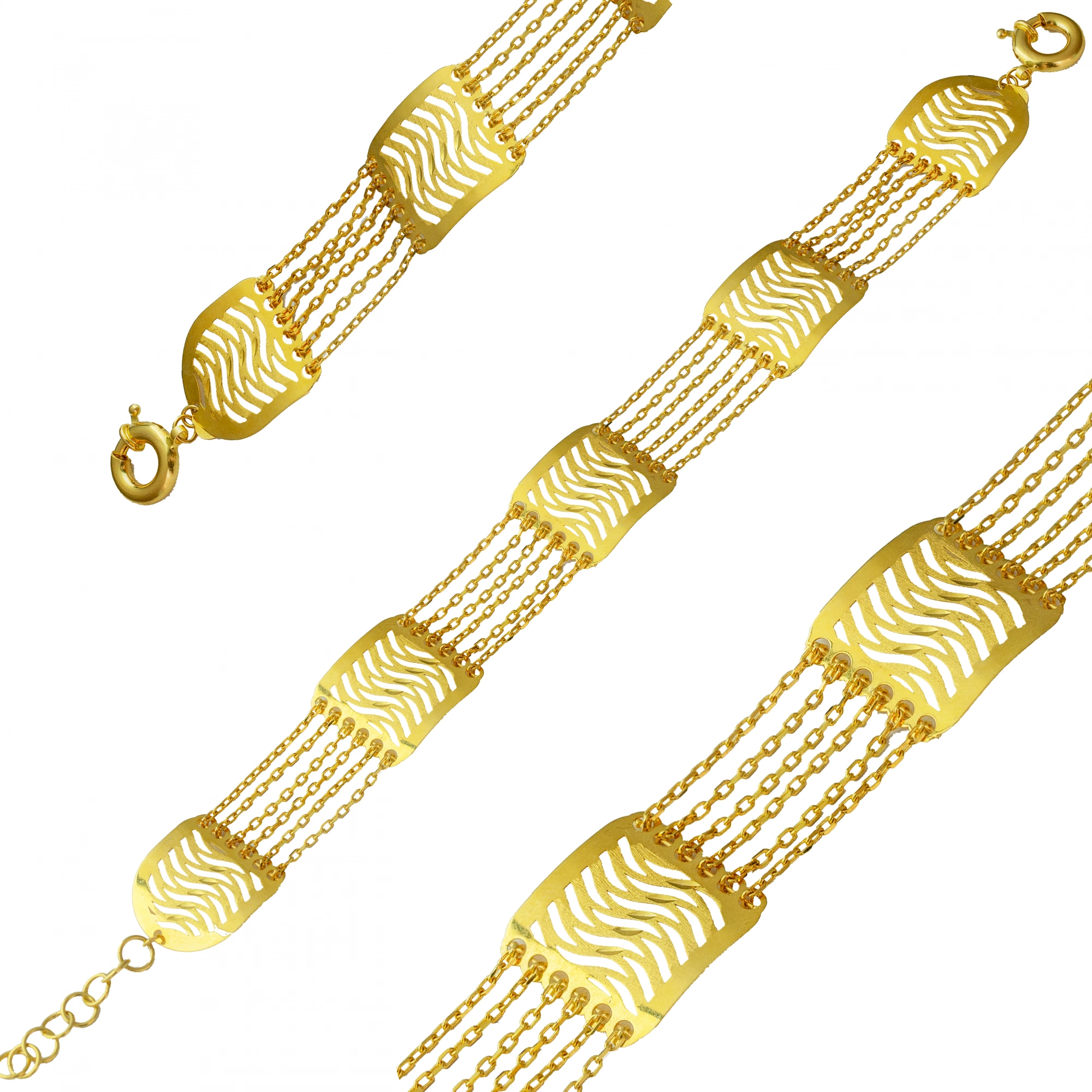 Akıtma 22 Ayar Altın Bileklik