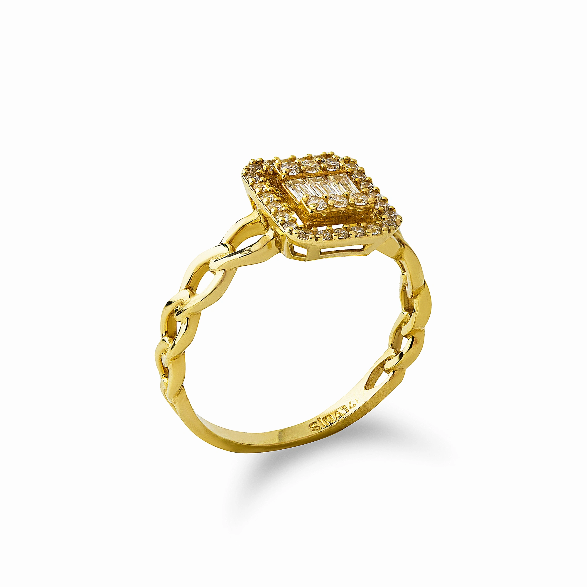 Baget Sonsuzluk Detaylı 14 Ayar Altın Yüzük