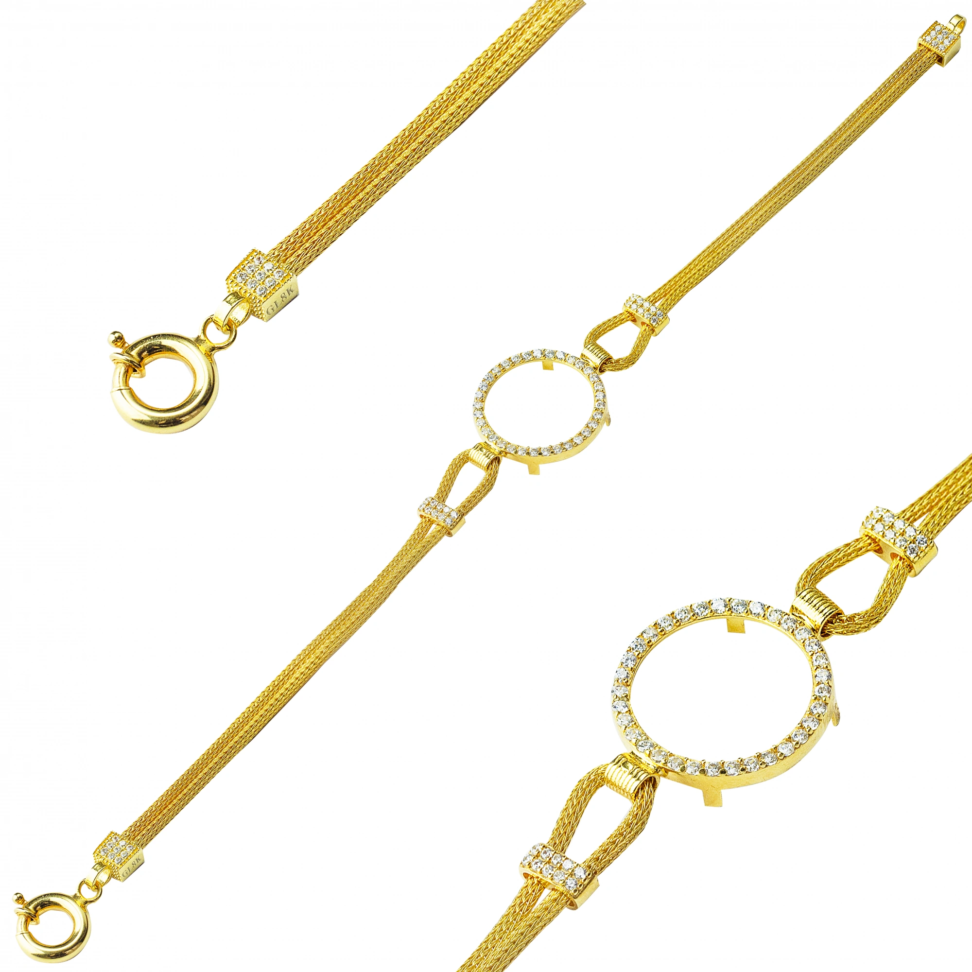 Hasır 8 Ayar Altın Çeyrekli Bileklik