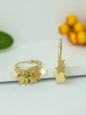 Sallantılı Altın Küpe