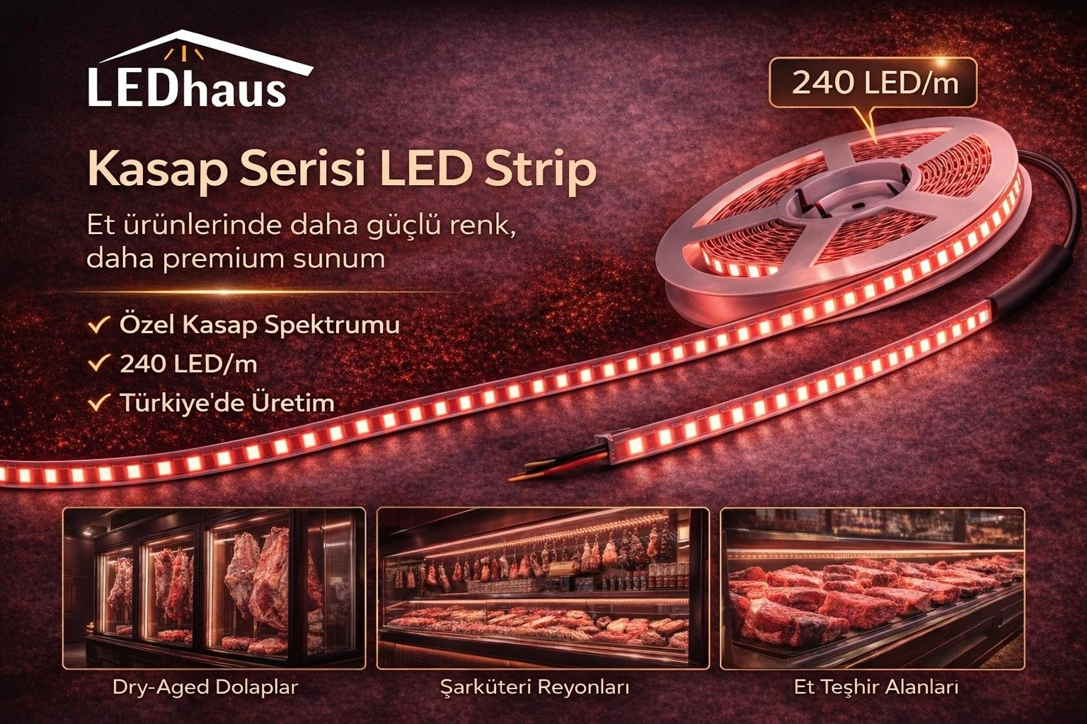 ŞERİT LED MEAT (KASAP REYONU ÖZEL SERİ )24W 5MT