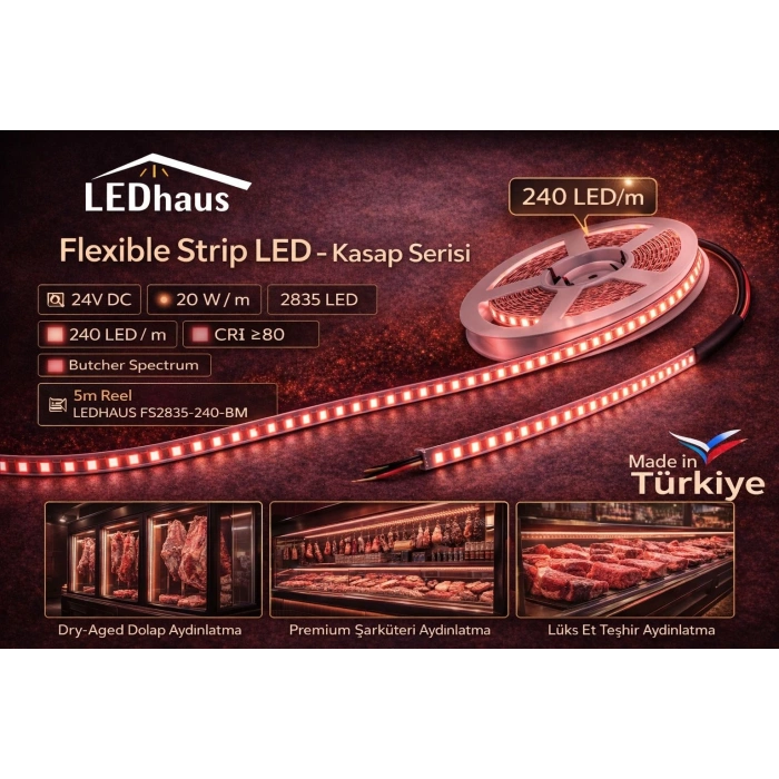 ŞERİT LED MEAT (KASAP REYONU ÖZEL SERİ )24W 5MT