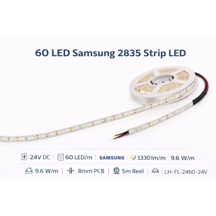 60 LED SMD ŞERİT LED 5MM 6500K 12V