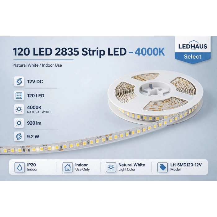ECO LED HAUS 120 LED SMD ŞERİT LED 4000K 12V