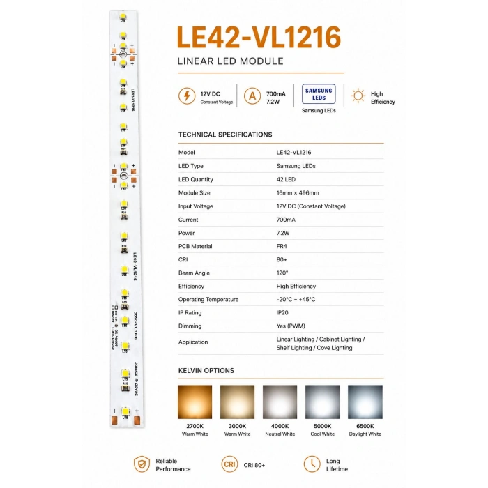 LE42-VL1216 42Lİ SAMSUNG LEDLİ 12V 7.2W MODÜL