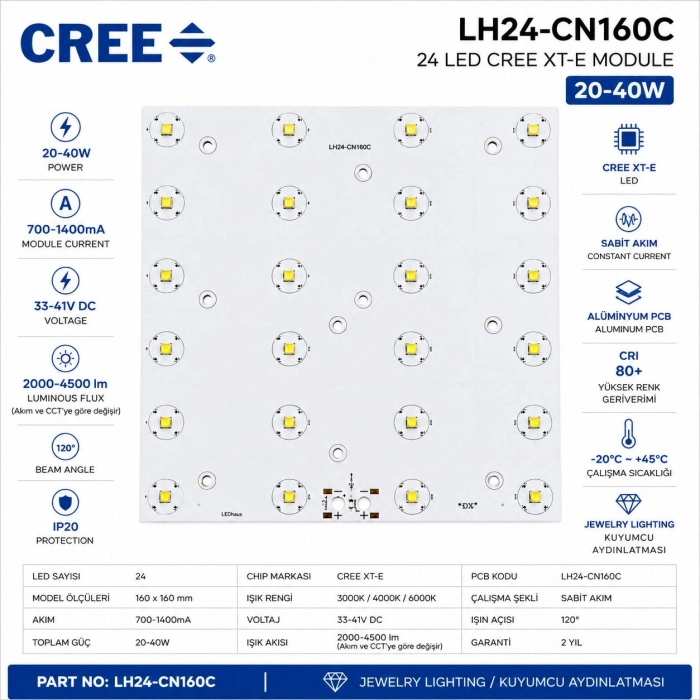 LH24-CN160C 24 LEDLİ CREE ÖZEL SERİ MODÜL