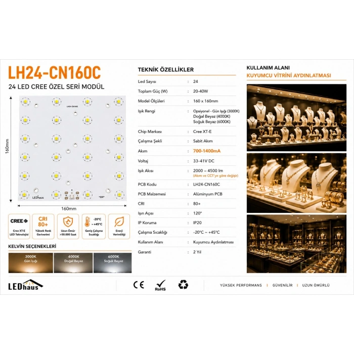 LH24-CN160C 24 LEDLİ CREE ÖZEL SERİ MODÜL