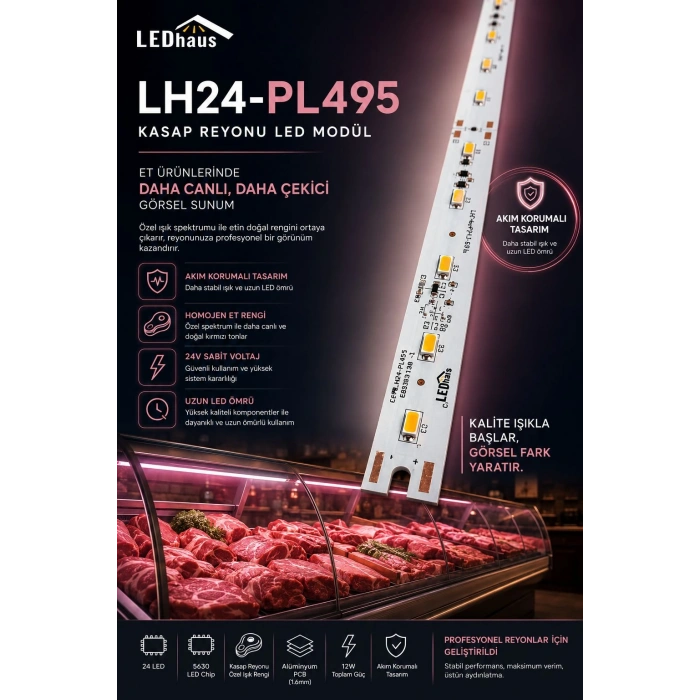 LH24-PL495 12W 24Ledli Kasap Reyonu Led Modülü