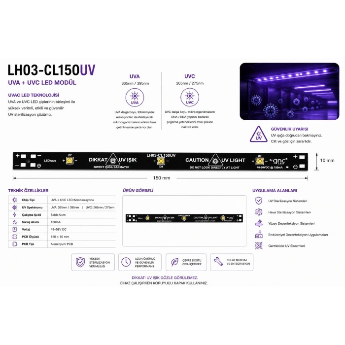 LH03-CL150UV MODÜL LİNE UV -AC