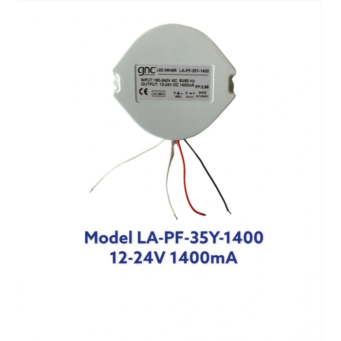 LA-PF-35Y-1400 35W 1400mA Yuvarlak Led Sürücüsü