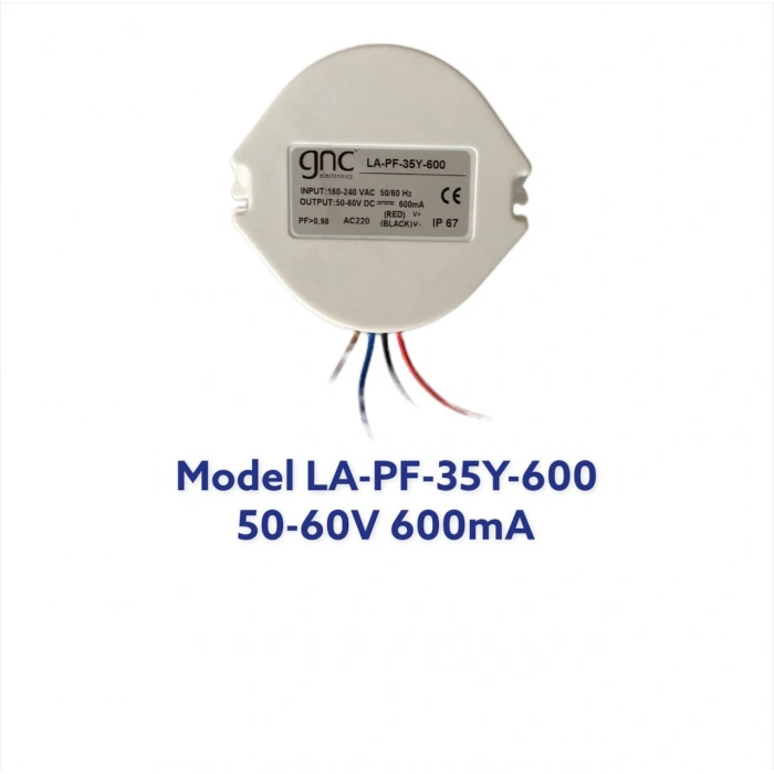 LA-PF-35Y-600 35W 600mA Yuvarlak Led Sürücüsü
