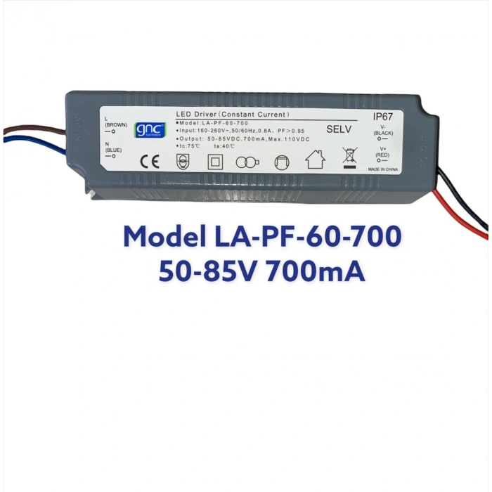 LA-PF-60-700 60W 700mA PF:>0.95 Sabit Akım LED Sürücüsü